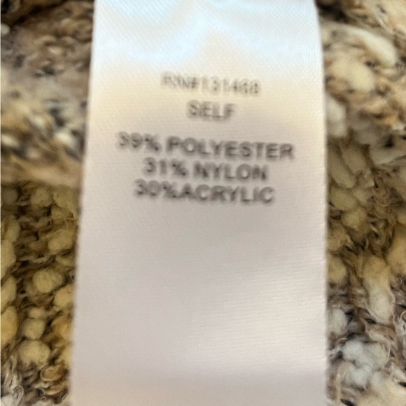 Fate Chunky Knit Crew Neck Sweater in Cream and Tan Size Small - Picture 6 of 6